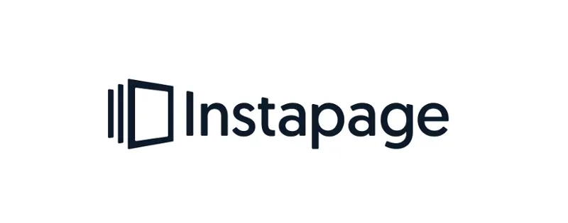 Instapage logo in dark navy on white