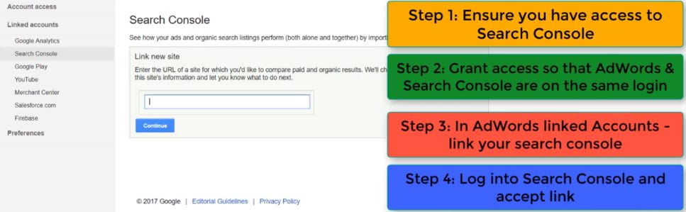 search console steps
